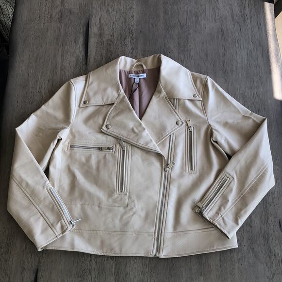Elizabeth and James Cream Moto Jacket - L - Picture 4 of 10